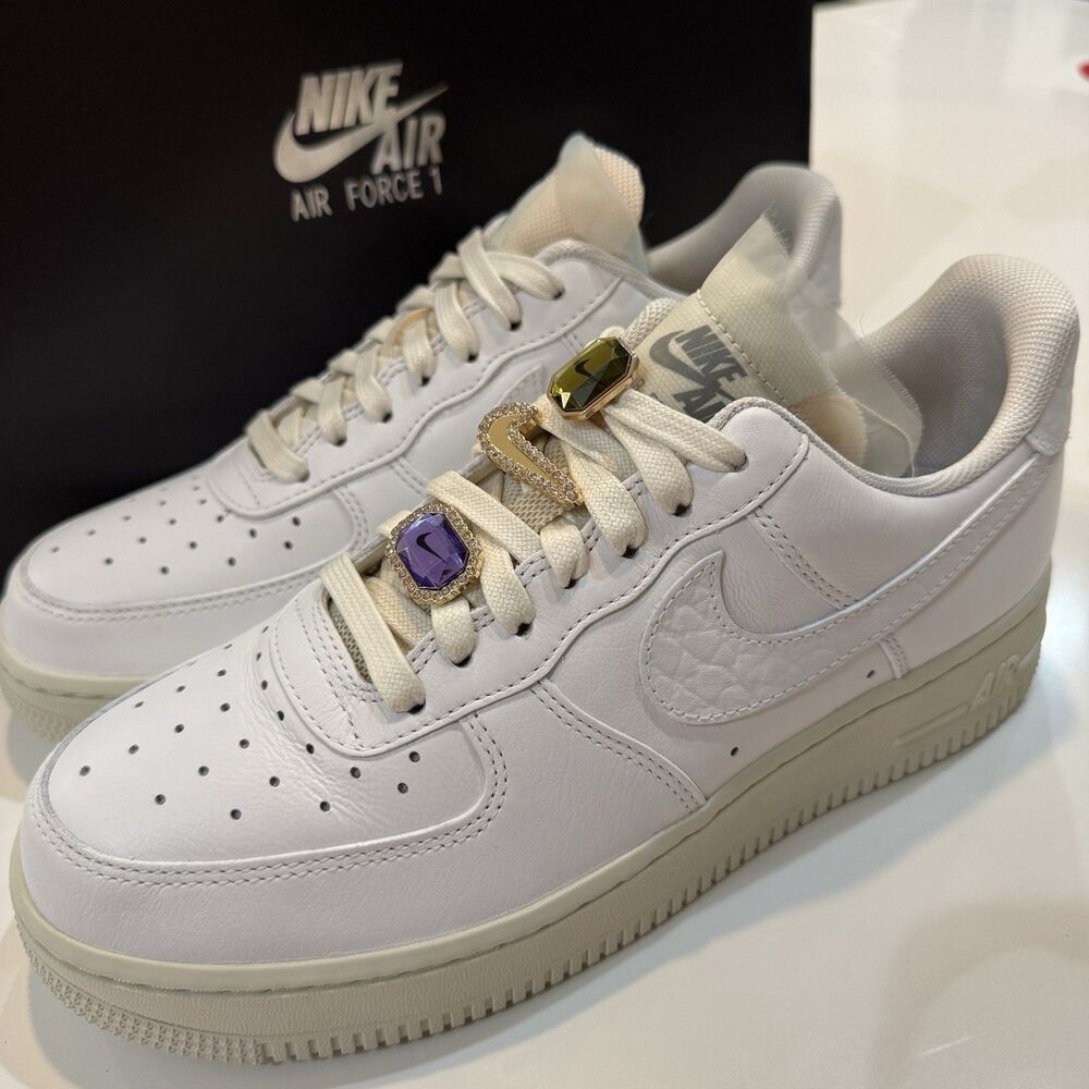 Nike Air Force 1 Low 07 LX Bling Jewels Gems Wedding DN5463-100 Women's Size 8.5
